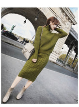 Load image into Gallery viewer, Turtleneck Pullover Sweater, Long Pencil Skirt - Glam Time Style
