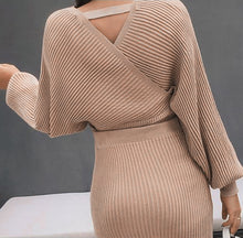 Load image into Gallery viewer, Knitted Matching Set: Shiny Pullover and Skirt - Glam Time Style
