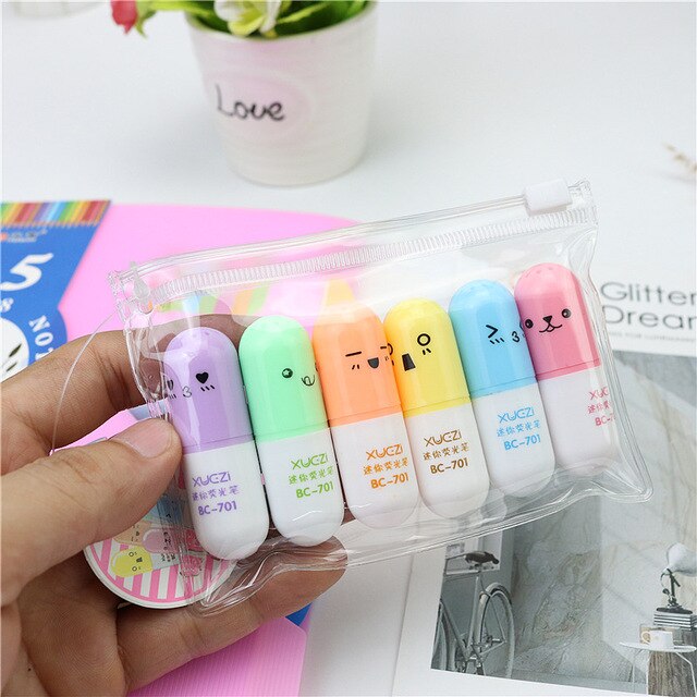 Cute naughty capsule highlighter markers - Glam Time Style