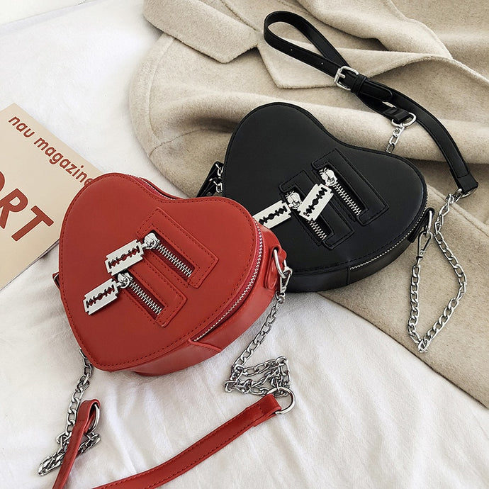 Shoulder Bag - Heart Crossbody Handbag - Glam Time Style