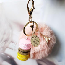 Load image into Gallery viewer, Keychain Charm: Eiffel Tower, French Macarons, Pompom - Glam Time Style
