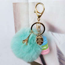 Load image into Gallery viewer, Keychain Charm: Eiffel Tower, French Macarons, Pompom - Glam Time Style
