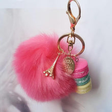 Load image into Gallery viewer, Keychain Charm: Eiffel Tower, French Macarons, Pompom - Glam Time Style
