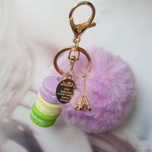 Load image into Gallery viewer, Keychain Charm: Eiffel Tower, French Macarons, Pompom - Glam Time Style
