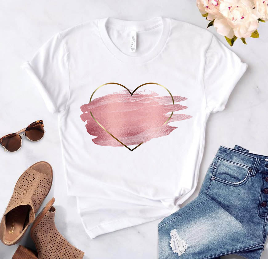 Heart print T-shirt - Glam Time Style