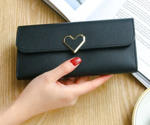 Load image into Gallery viewer, Wallet: Faux Leather with Golden Heart - Glam Time Style
