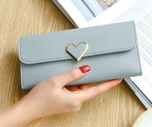 Load image into Gallery viewer, Wallet: Faux Leather with Golden Heart - Glam Time Style
