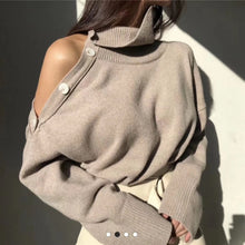 Load image into Gallery viewer, Elegant Sweater Sexy Off-Shoulder Turtleneck Pullover - Glam Time Style
