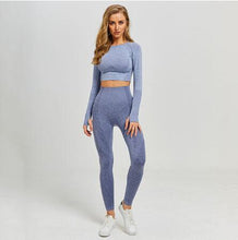 Load image into Gallery viewer, Yoga Set: High Waist Leggings or Shorts, Sports Shirt - Glam Time Style
