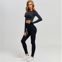 Load image into Gallery viewer, Yoga Set: High Waist Leggings or Shorts, Sports Shirt - Glam Time Style
