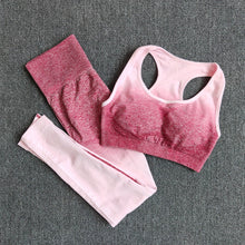 Load image into Gallery viewer, Yoga Set: Ombre Leggings and Sports Bra - Glam Time Style
