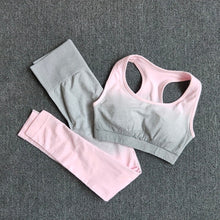 Load image into Gallery viewer, Yoga Set: Ombre Leggings and Sports Bra - Glam Time Style
