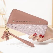 Load image into Gallery viewer, Wallet: Leather Purse with Patchwork Sequins Glitter - Glam Time Style
