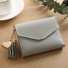 Load image into Gallery viewer, Wallet: Small Leather Purse with Charms - Heart, Tassel - Glam Time Style

