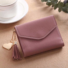 Load image into Gallery viewer, Wallet: Small Leather Purse with Charms - Heart, Tassel - Glam Time Style
