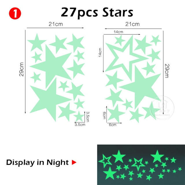 Wall Stickers: Glowing Stars - Glam Time Style