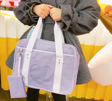 Shoulder Bag - Japanese Preppy Style Pink Large Capacity School Bag - Glam Time Style
