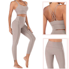 Load image into Gallery viewer, Yoga Set: Naked-Feel Yoga Set - High Waist Leggings and Sports Bra - Glam Time Style
