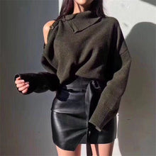 Load image into Gallery viewer, Elegant Sweater Sexy Off-Shoulder Turtleneck Pullover - Glam Time Style
