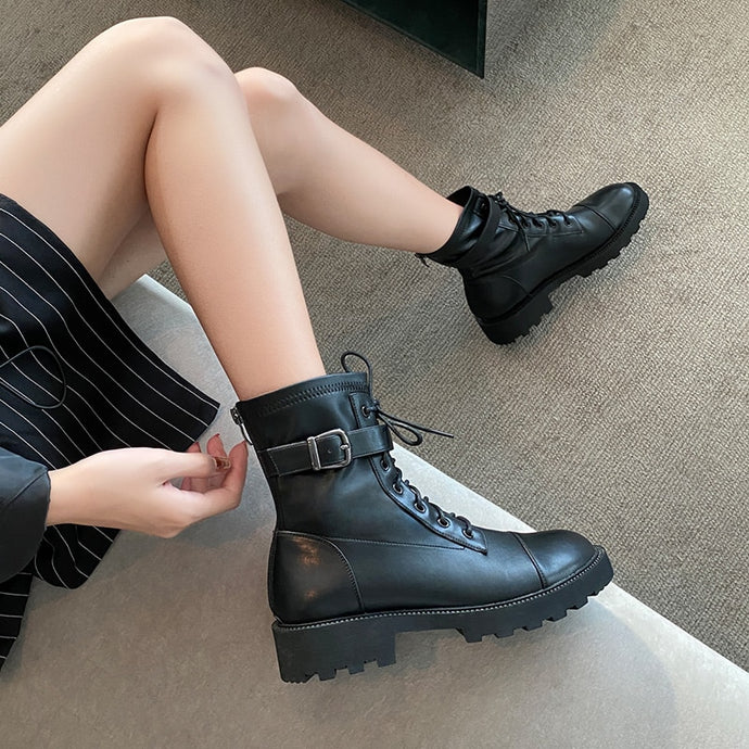 Chunky Ankle Combat Boots - Glam Time Style