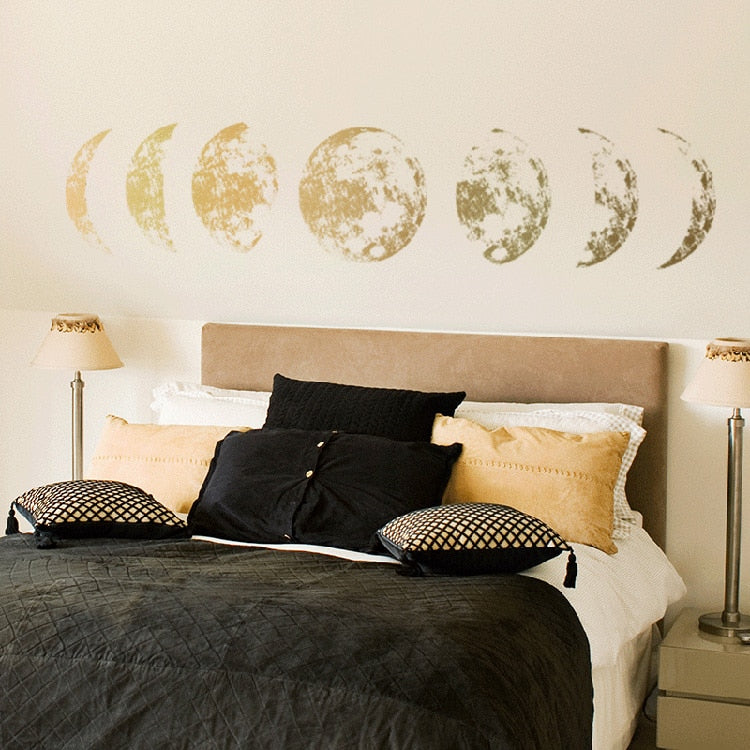Moon Phases Wall Stickers - Gold/Silver - Glam Time Style