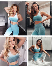 Load image into Gallery viewer, Yoga Set: Ombre Leggings and Sports Bra - Glam Time Style
