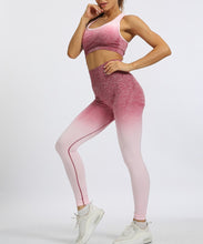 Load image into Gallery viewer, Yoga Set: Ombre Leggings and Sports Bra - Glam Time Style
