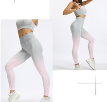 Load image into Gallery viewer, Yoga Set: Ombre Leggings and Sports Bra - Glam Time Style
