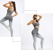 Load image into Gallery viewer, Yoga Set: Ombre Leggings and Sports Bra - Glam Time Style
