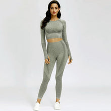 Load image into Gallery viewer, Yoga Set: High Waist Leggings or Shorts, Sports Shirt - Glam Time Style
