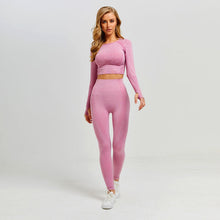 Load image into Gallery viewer, Yoga Set: High Waist Leggings or Shorts, Sports Shirt - Glam Time Style
