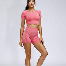 Load image into Gallery viewer, Yoga Set: High Waist Leggings or Shorts, Sports Shirt - Glam Time Style
