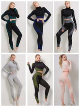 Load image into Gallery viewer, Yoga Set: Seamless Leggings, Sports Bra, Long Sleeve Shirt - Glam Time Style
