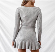 Load image into Gallery viewer, Knitted Ruffle Dress - Sexy Long Sleeve Party Dress - Glam Time Style
