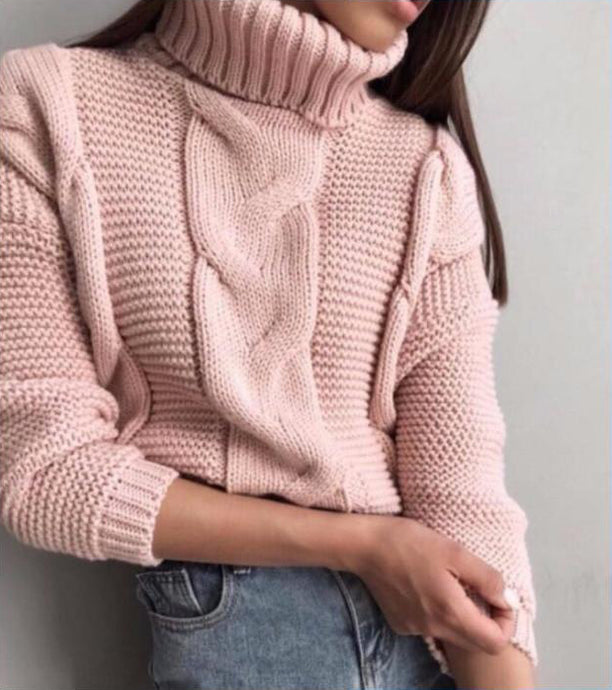 Turtleneck Sweater - Knitted Pullover - Glam Time Style