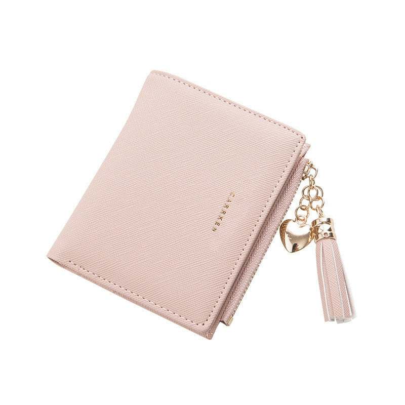 Wallet: Small Purse with Charms - Heart, Tassel - Glam Time Style