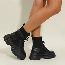 Load image into Gallery viewer, Chunky Ankle Boots with Elastic Fabric - Glam Time Style
