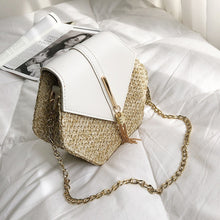 Load image into Gallery viewer, Designer Crossbody Bag: Woven Straw Hexagon Handbag - Glam Time Style
