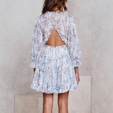 Load image into Gallery viewer, Ruffled Mini Dress with a Floral Print, Long Sleeves - Glam Time Style
