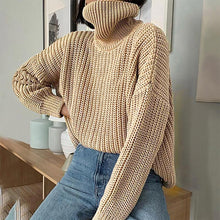 Load image into Gallery viewer, Turtleneck Sweater - Knitted Oversized Pullover - Glam Time Style

