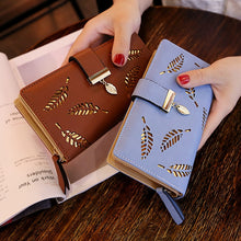 Load image into Gallery viewer, Wallet: Long Clutch with Golden Leaves - Glam Time Style
