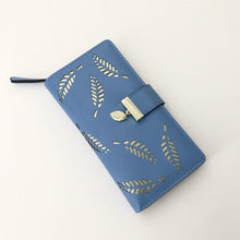 Load image into Gallery viewer, Wallet: Long Clutch with Golden Leaves - Glam Time Style
