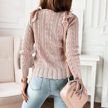 Load image into Gallery viewer, Hollow Out Sweater - Knitted Jumper with Flared Sleeves - Pullover - Glam Time Style
