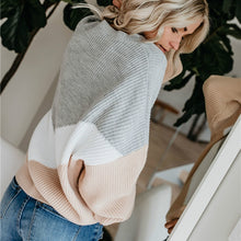 Load image into Gallery viewer, Casual Jumper - Color Block Striped Loose Knitted Sweater - Glam Time Style
