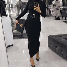 Load image into Gallery viewer, Winter Dress: Sexy Long Sleeve Turtleneck Slim Fit - Glam Time Style

