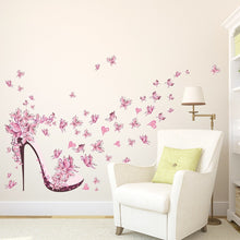 Load image into Gallery viewer, Pink High Heels and Butterflies Wall Stickers - Glam Time Style
